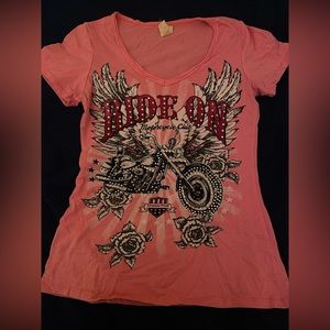 Shimmery Figure Hugging T-Shirt